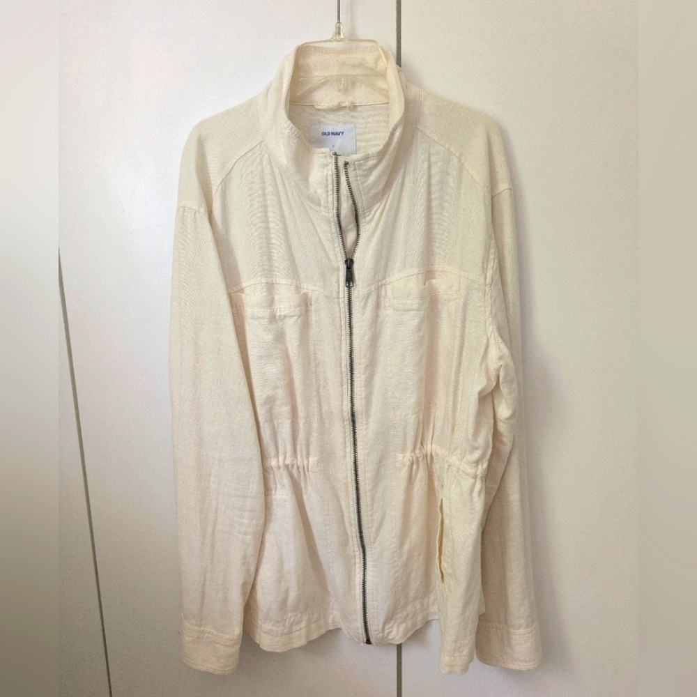 Old Navy Linen Blend Cream Jacket